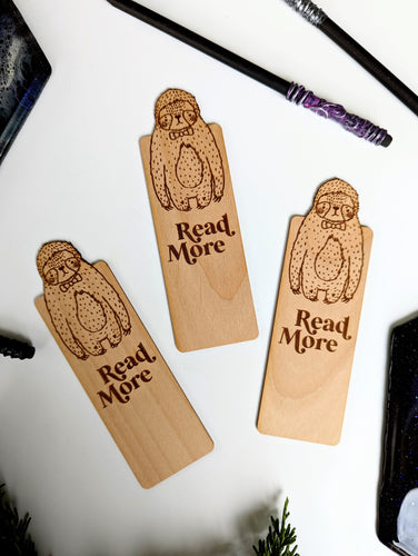Read More - Sloth - Wooden Bookmark