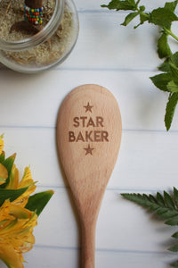 Star Baker Wooden Engraved Spoon