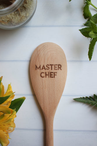Master Chef Wooden Engraved Spoon