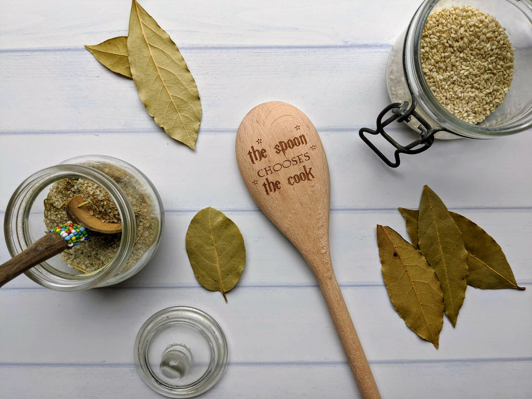 The Spoon Chooses the Cook Wooden Engraved Spoon